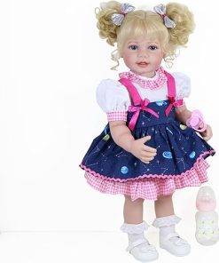22 Inch Toddler Dolls Galaxia Girl (white and blue)- Baby Dolls Girl- Cute Soft Vinyl Realistic Baby Doll Poseable Smiling Real Life Baby Dolls with Complete Accessories for 3+ Years Old Gifts