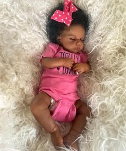 Zero Pam Black Reborn Baby Dolls Silicone Full Body-20 in Realistic Baby Doll, African American Baby Girl,Full Silicone Baby Doll, Black Reborn Dolls with Accessories 2