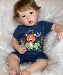 Zero Pam 20 inch Realistic Reborn Baby Dolls Boy Toddler Eyes Open Real Life Baby Dolls That Look Real Soft Hand Rooted Curly Hair Cloth Body Vinyl Limbs Newborn Doll Toys for Kids Age 3+ 2