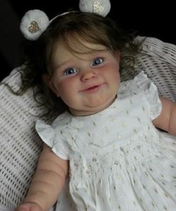 Pinky Reborn Toddler Baby Doll Girl 24 Inch Lifelike Baby Dolls Soft Weighted Cloth Body Realistic Silicone Bebes Doll Toddler Toy with Accessories Gift Set for Kids Age 3+