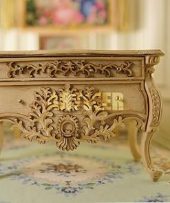 ARTLEER 1:12 Scale Unpainted Ornate Miniature Nightstand – Dollhouse Furniture 2