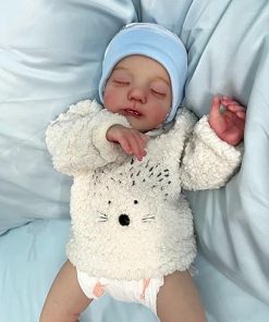 Zero Pam Realistic Reborn Baby Dolls Boy, 19 inch Sleeping Newborn Toddler Preemie Dolls Soft Cloth Body Poseable Vinyl Limbs Real Life Baby Dolls for Girls with Doll Accessories 2