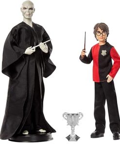 Mattel Harry Potter 2-Pack Gift Set: 12-inch Voldemort & 10.5-inch Harry Dolls with Film-Inspired Fashion & Wands, Ages 6+