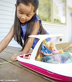 Barbie Floating Dolphin Magic Boat with Glass Bottom, 3 Puppies, Floating Raft and Accessories 2