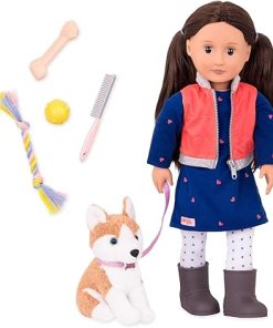 Our Generation- Leslie and Pet Husky- Accessories, Pets & 18 inch Dolls – for Girls Ages 3 Years & Up 2