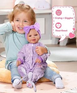BABESIDE Lifelike Reborn Baby Dolls with Heartbeat & Coos – Sunny – 17 Inch Sweet Smile Realistic-Newborn Baby Dolls Soft Body Baby Girl Dolls Look Real for Kids Age 3+ 2