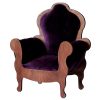 Miniature Dollhouse Throne Chair. 1:6 scale Velvet Handmade Wooden Furniture