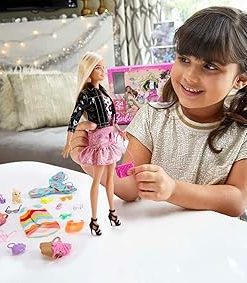 Barbie Advent Calendar with Barbie Doll (12-in), 24 Surprises Including Day-to-Night Trendy Clothing & Accessories, Festive Holiday Themed Packaging for Kids 3 to 7 Years Old 2