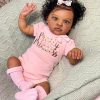 Zero Pam Black Reborn Baby Dolls, Realistic Baby Doll, 20 in Silicone Doll, African American Real Life Babies, Black Reborn Dolls Cloth Body with Accessories