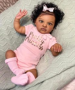 Anano Realistic Reborn Baby Dolls – Black Girl 20 Inch Toddler with Hair, Silicone, African American & Biracial Baby Dolls 2