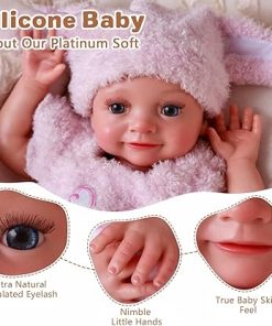 BABESIDE 16″ Full Silicone Reborn Baby Doll Girl Clara – Realistic 4lb Newborn Preemie Lifelike with Accessories for Kids 3+ & Collectors 2