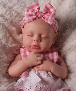 BABESIDE 16″ Realistic Silicone Reborn Baby Doll Lucy – Lifelike Sleeping Newborn Girl Baby Dolls with Silicone Full Body, Toddler Gift for Kids Ages 3+