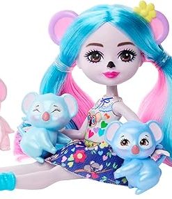 -Dolls, Glam Party Karalee Koala Doll, Animal Friend Bloke and 2 Buddy Figures, Small Doll with Removable Skirt and Accessories, Gift for Kids, HNT61 2