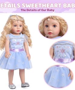 BABESIDE American 18 Inch Dolls Ice and Snow Magic-Girl, Wearing a Princess Dress and Holding a Magic Wand, Cute Delicate Face, Soft Hair and Accessory Kit for 3+ Year Old Girls Gifts and Role Play 2