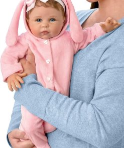 The Ashton-Drake Galleries Hopped into My Heart Baby Doll by Linda Murray, Lifelike with Real Touch Vinyl Skin, 2 Outfits (Pink)