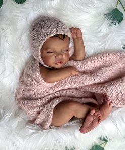 Zero Pam Reborn Baby Dolls Black Girl 19 Inch Lifelike Sleeping Baby Dolls Soft Cloth Body Realistic Newborn Dolls That Look Real Looking Baby Doll Alive Reborn for Kids 2
