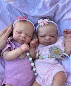 Zero Pam 18 inch Lifelike Twin Reborn Baby Dolls Girl, Realistic Silicone Newborn Baby Doll Twins with Soft Cuddle Cloth Body Full Vinyl Limbs Real Looking Babies Boy Dolls with Accessories