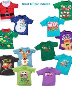 The Elf on the Shelf Suitcase Multi-Pack: Christmas Party T-Shirt Pack, Sweet Treat Tees, Sweet Tees Express Yourself Set, and Elf Mates T-Shirts 2