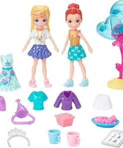 Polly Pocket Pretty Packet with Two 3-inch Dolls & 20+ Accessories: Themes Include Sun ‘n’ Fun Sport, Fab Bday Party & Chill ‘n’ Style; for Ages 4 and Up