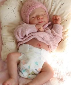 18 Inch Life Like Reborn Baby Dolls Sleeping Girl Realistic Newborn Baby Dolls Real Life Silicone Full Body Vinyl with Toy Accessories Xmas Gifts for Kids Age 3+ 2