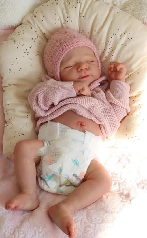 18 Inch Life Like Reborn Baby Dolls Sleeping Girl Realistic Newborn Baby Dolls Real Life Silicone Full Body Vinyl with Toy Accessories Xmas Gifts for Kids Age 3+ - Image 2