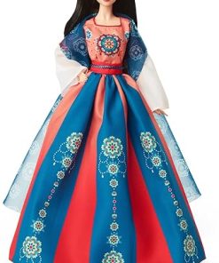 Barbie Signature Lunar New Year Doll in Traditional Hanfu Robe with Chinese Prints & Accessories, Collectible with Doll Stand & Certificate of Aithenticity