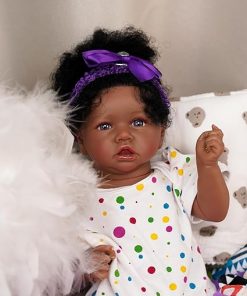 Realistic Reborn Baby Dolls Black – Elena, 20″ African American Toddler Girl | Hand-Rooted Hair | Soft Clothes | Poseable Weighted Vinyl Body | Newborn Lifelike Toy Gift Set for Ages 3+