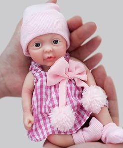 Reborn Baby Doll 7 Inch Silicone Doll Girl Mini Realistic Newborn Baby Dolls Silicone Full Body Stress Relief Hand Made – A