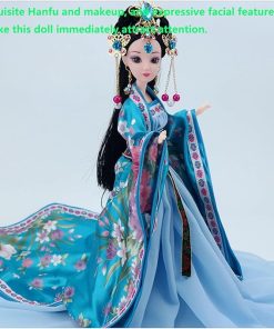 3D Dancer Doll for Girls – Oriental Decoration, Chinese Antique Geisha Collectible, Belly Dancer Doll for Kids – Holiday, Christmas, Birthday Gift, Blue 2