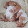 ADFO Reborn Baby Dolls Twins Girl 17 Inches Realistic Baby Doll with Soft Cloth Body Sleeping Real Like Baby Dolls with Feeding Accessories for Kids Ages 3+