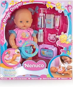 Magic Diaper Baby Doll with Magic Diaper, Colored Lights, 14″ Doll