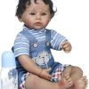 TERABITHIA 20 Inch Realistic African American Reborn Baby Doll with Soft Body Lifelike Black Newborn Boy Doll Feel Real