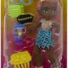 Cave Club Ruly Doll (8-10-in, Curly Pink Hair) Posable Prehistoric Fashion Doll with Glasses, Dinosaur Pet & Accessories, Gift for 4 Year Olds & Up