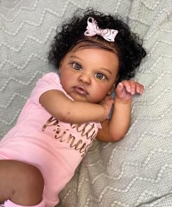 Zero Pam Lifelike Reborn Baby Dolls 20 Inch Realistic Black Baby Dolls African American Baby Dolls Newborn Silicone Dolls That Look Real with Feeding Accesories 2