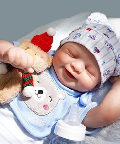Lifelike Reborn Baby Dolls – 20-Inch Sweet Smile Real Life Realistic-Newborn Full Body Vinyl Sleeping Baby Boy with Toy Accessories Gift Set for Kids Age 3+