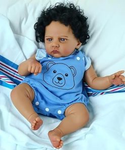 SCOM Reborn Baby Dolls Black Boy – 20 Inch Realistic Newborn Boy Doll Lifelike Weighted Soft Body African American Real Life Baby Dolls Gift for Kids Age 3 2