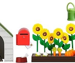 Dolls House Accessories – Food and Flower Garden + Tools + Dog and Doghouse + Mailbox – Dolls House Furniture –– 29 Pieces for 11 cm Mini Dolls – 4+ 1:18