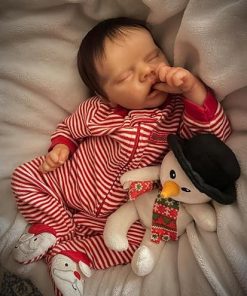 Zero Pam Reborn Baby Dolls-17Inch Vinyl Girl Realistic Baby Doll That Real Look Reborn Dolls Silicone Full Body Hand-Rooted Hair Boy Real Life Baby Dolls Sleeping Anatomically Correct Baby Dolls, Red 2