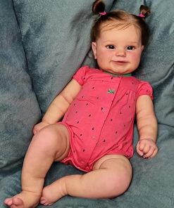 Zero Pam Smiling Reborn Baby Dolls Maddie 24 Inch 60cm Realistic Newborn Girl Baby Dolls That Look Real Life Like Reborn Toddler Handmade Babies Doll for Kids