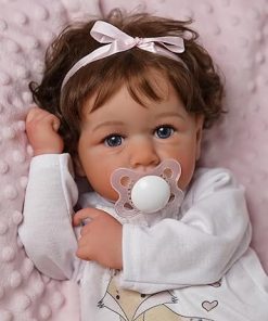 BABESIDE Lifelike Reborn Baby Dolls – 18 Inch Soft Body Realistic-Newborn Baby Dolls Cute Girl Curly Hair Real Life Dolls with Gift Box & Clothes Accessories Set for Kids Age 3+ 2
