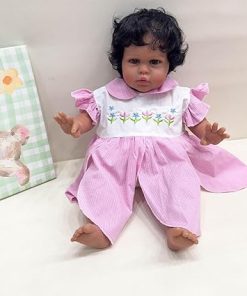 Angelbaby Lifelike Reborn Baby Black Girl Dolls, 24 Inch Real Life Newborn African American Baby Doll Soft Silicone Reborn Toddler with Dark Brown Skin Handmade Realistic Doll Toy Gift for Kids 2