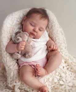 -20 Inch Reborn Baby Dolls Lifelike Newborn Bebe Sleeping Baby Dolls Cute Face with Outfit & Accessories Playmates for Age 3+