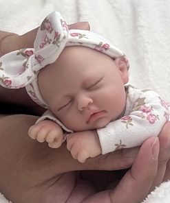 7 Inch Mini Reborn Baby Dolls ，Silicone Full Body Baby Soft Skin Mini Realistic Newborn Baby Dolls Real Life Tiny Baby Doll with Feeding Accessories-2 2