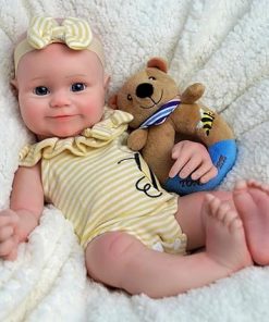 JIZHI Full Body Silicone Reborn Baby Dolls -16 Inch 5.73lb Weighted Full Platinum Silicone Realistic-Newborn Baby Doll Real Life Baby Dolls with Complete Accessories