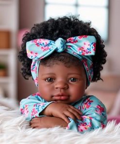 BABESIDE Lifelike Reborn Black Girl, 20-Inch Realistic Newborn Real Life Baby Dolls with Clothes and Toy Gift for Kids Age 3+