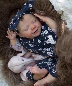 Reborn Baby Dolls Girl, 18″ Lifelike Sleeping Baby Doll Girls with Soft Skin, Realistic Newborn Baby Dolls Soft Vinyl Silicone Full Body with Feeding Toy, Reborn Doll Gift for Kids Girls Boys Age 3+…
