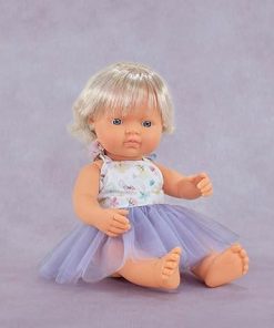 Miniland Baby Doll Caucasian Girl with Hearing implant 15´´ inches in Box. Made in Spain with Vanilla Scent. Anatomically Correct. My Friends & Me Collection 2