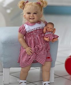 Anano 28 Inch Reborn Baby Doll Hand Rooted Hair Reborn Toddler Dolls Soft Cloth Body Realistic Baby Dolls Girl with Feeding Pack Accessories Perfect for Play and Display