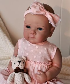 Pinky Lifelike Reborn Baby Dolls 19Inch 48CM Realistic Newborn Baby Dolls Soft Vinyl Girl Anatomically Correct Real Look Baby Doll Toy for Kids Age 3 + 2
