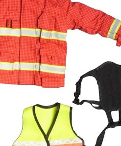 1/6 Scale Fire Suit Set Clothing Handmade Clothing. Formal Firefighter for 12 -inch Doll Figures Body Accessories , Red 2